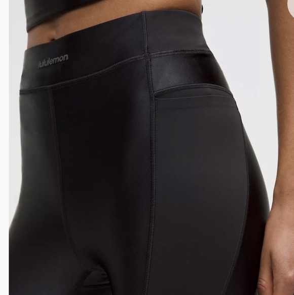 Lululemon Satin Wordmark High Rise Leggings - Picture 4 of 13